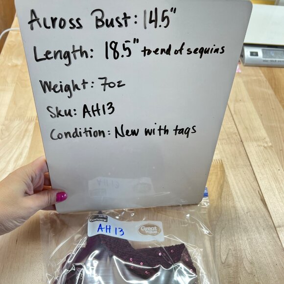 Lulus Sequin Bodysuit Plum Purple Plunging Neckline Size Medium NWT - Picture 9 of 10